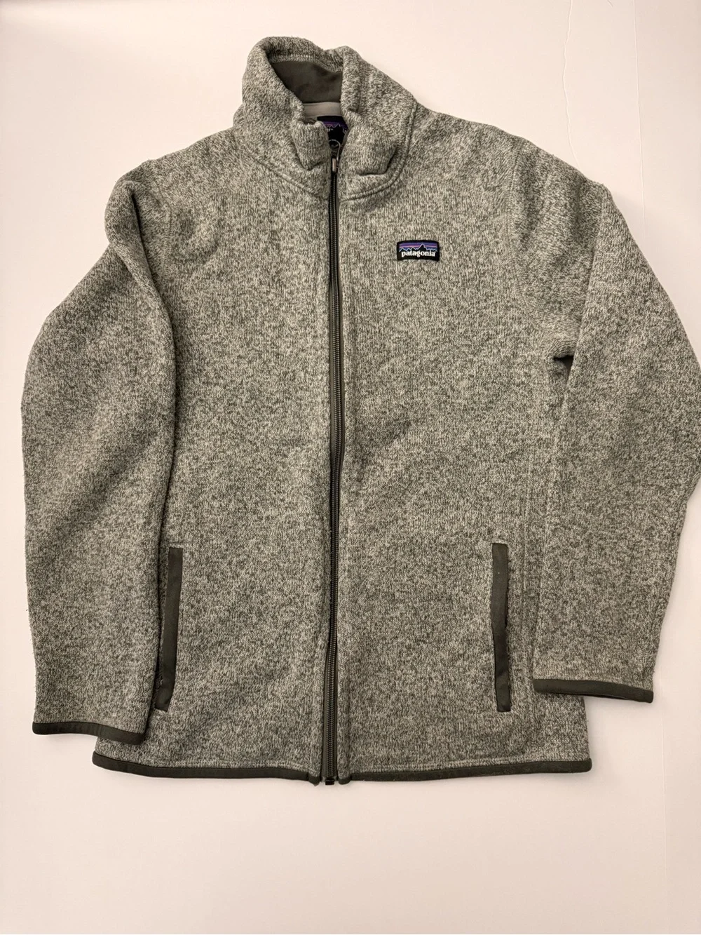 Patagonia Kids Full-Zip Fleece Jacket - Light Gray size 12
